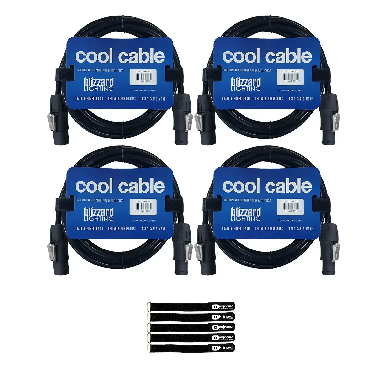 Сетевой кабель Blizzard PCT-INTER-1403 Black 1 м со стяжками (4 штуки)