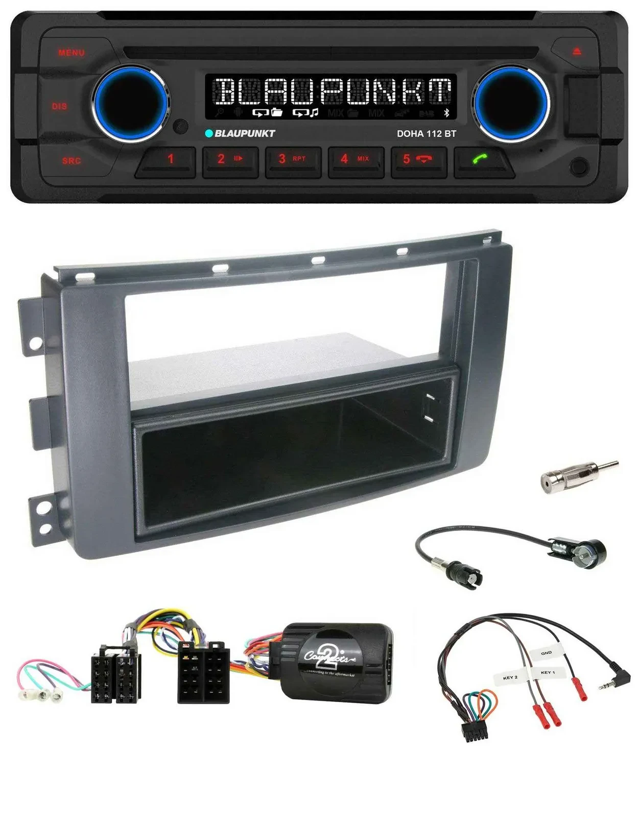 Blaupunkt Lenkrad MP3 CD Bluetooth USB Autoradio für Smart ForFour 2004-2006 sch