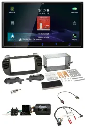 JVC USB Bluetooth 2DIN DAB Lenkrad Autoradio für Fiat 500 08-15 soft touch
