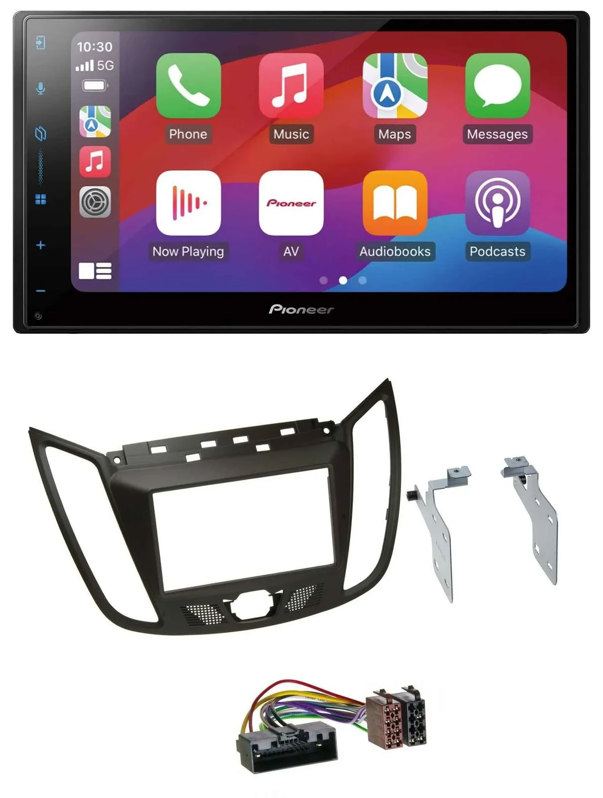 Pioneer DAB USB MP3 Bluetooth 2DIN Autoradio für Ford C-Max (ab 10) braun