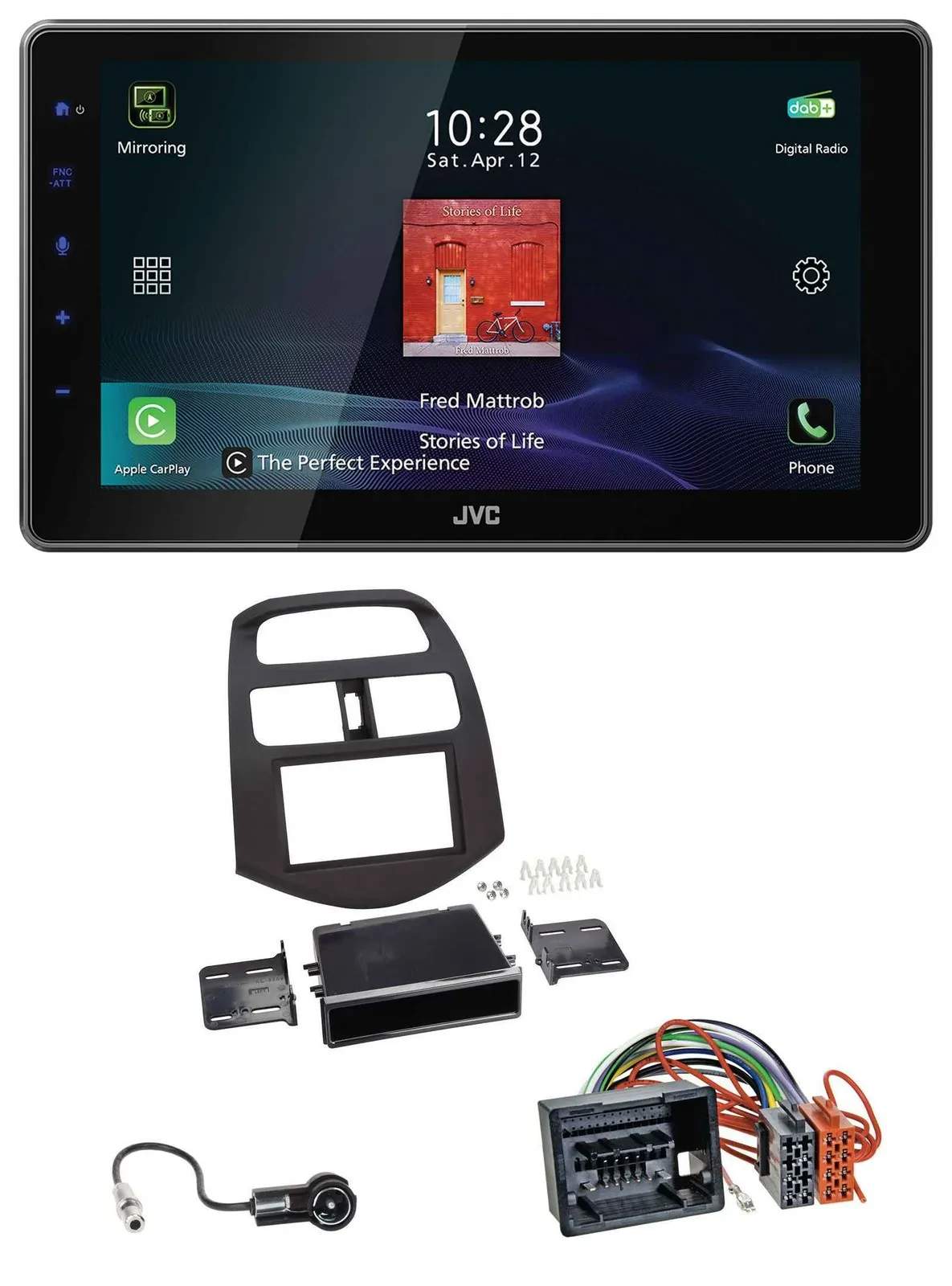 JVC DAB MP3 Bluetooth USB Autoradio für Chevrolet Spark (ab 2013)