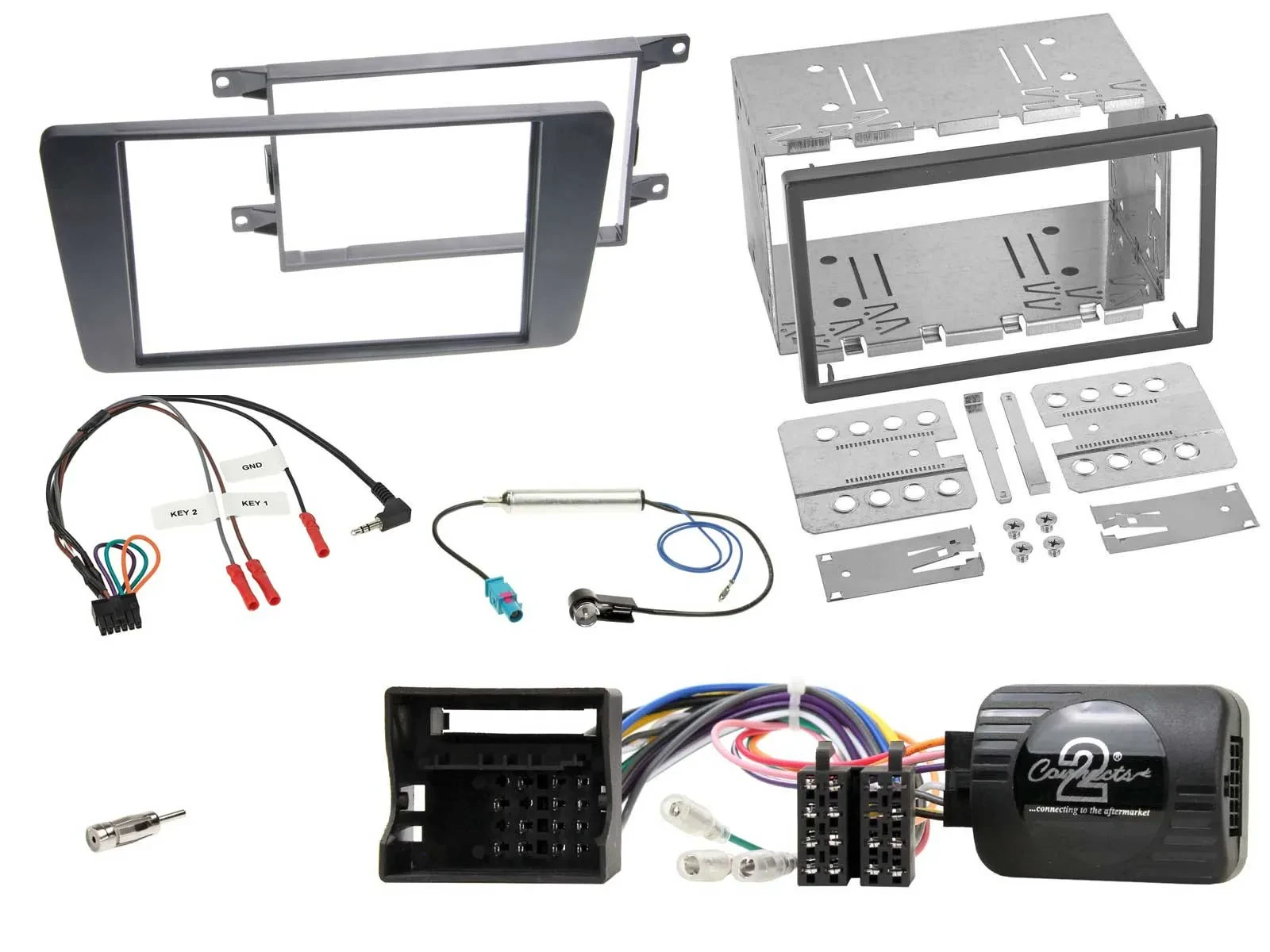 Einbauset Lenkradadapter Doppel DIN Autoradio für Skoda Octavia 04-13 Scout