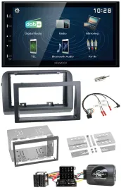 Автомагнитола Kenwood 2-DIN, Bluetooth, USB, DAB, для Fiat Croma (2005–2010), с поддержкой кнопок на руле