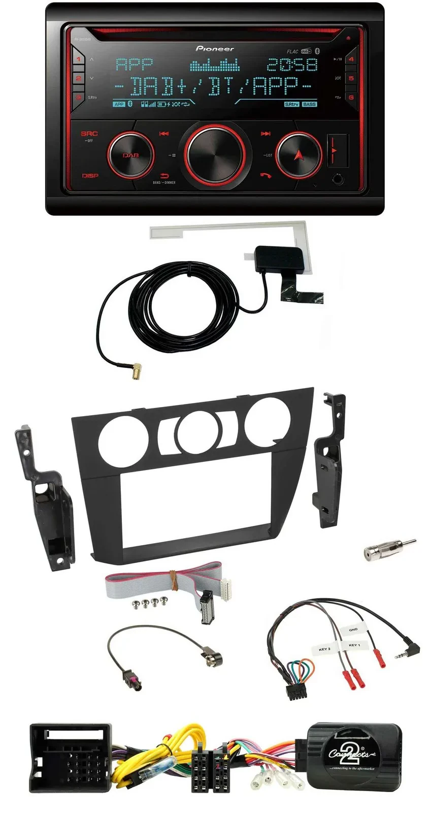 Pioneer 2DIN Lenkrad DAB USB CD Bluetooth Autoradio für BMW 3-er 2005-2013 man.