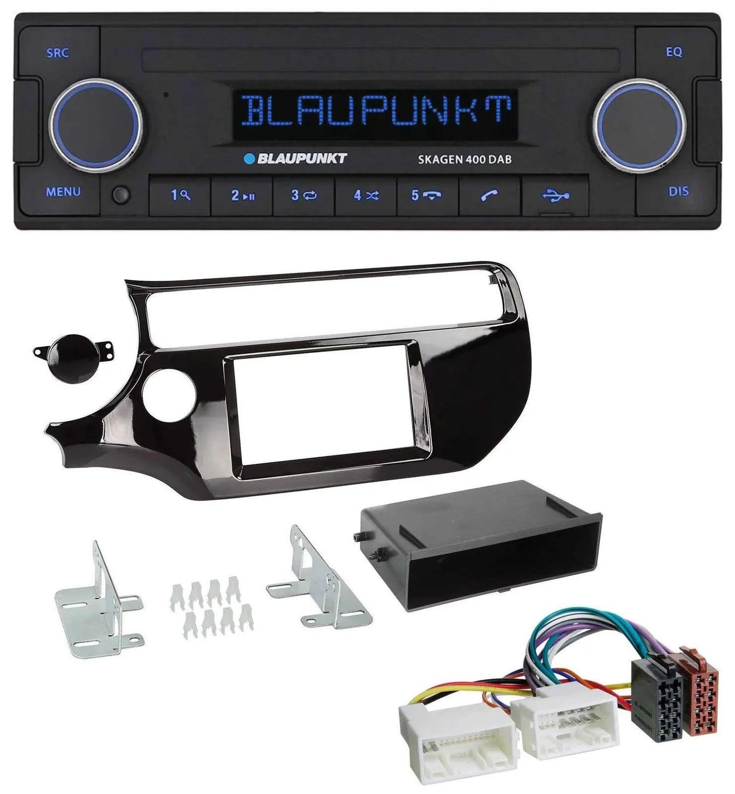 Blaupunkt DAB USB Bluetooth MP3 Autoradio für Kia Rio UB ab 2015 piano-schwarz
