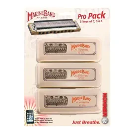 Hohner Marine Band 1896 Pro Pack 3 Piece Diatonic Harmonicas