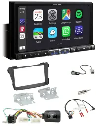Alpine 2DIN DAB USB Lenkrad Bluetooth Autoradio für Hyundai i40 VF ab 2011 schwa
