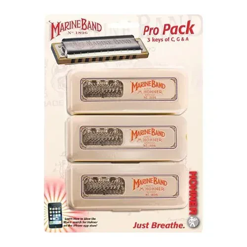 Б/У Губная гармошка диатоническая HOHNER Marine Band 1896 Pro Pack (набор, 3 шт.)