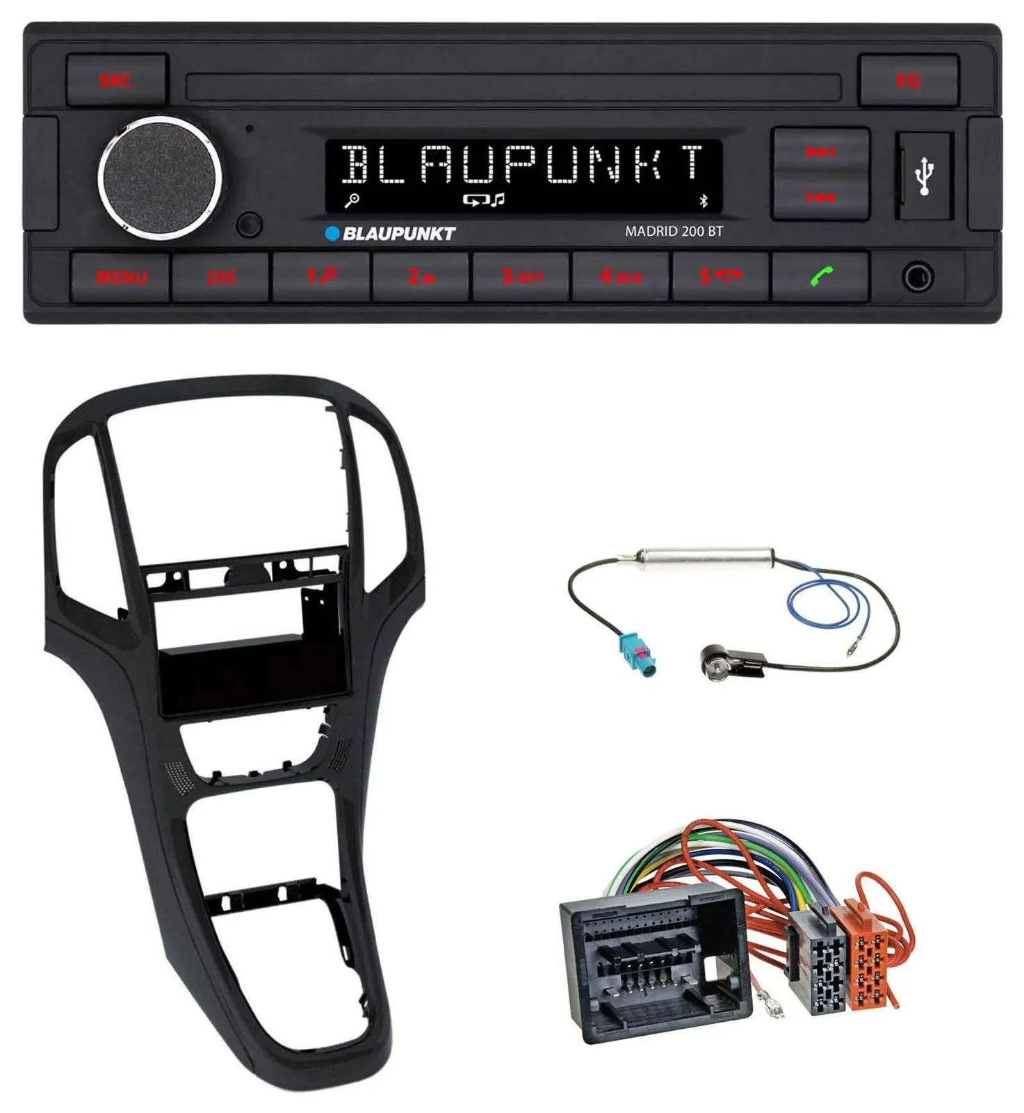 Blaupunkt USB AUX Bluetooth MP3 Autoradio für Opel Astra J ab 2009 Perl schwarz