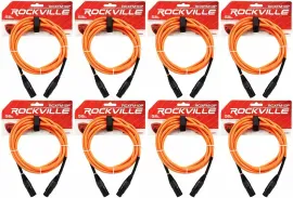 Микрофонный кабель Rockville RCXFM10P-O Orange 3 м (8 штук)