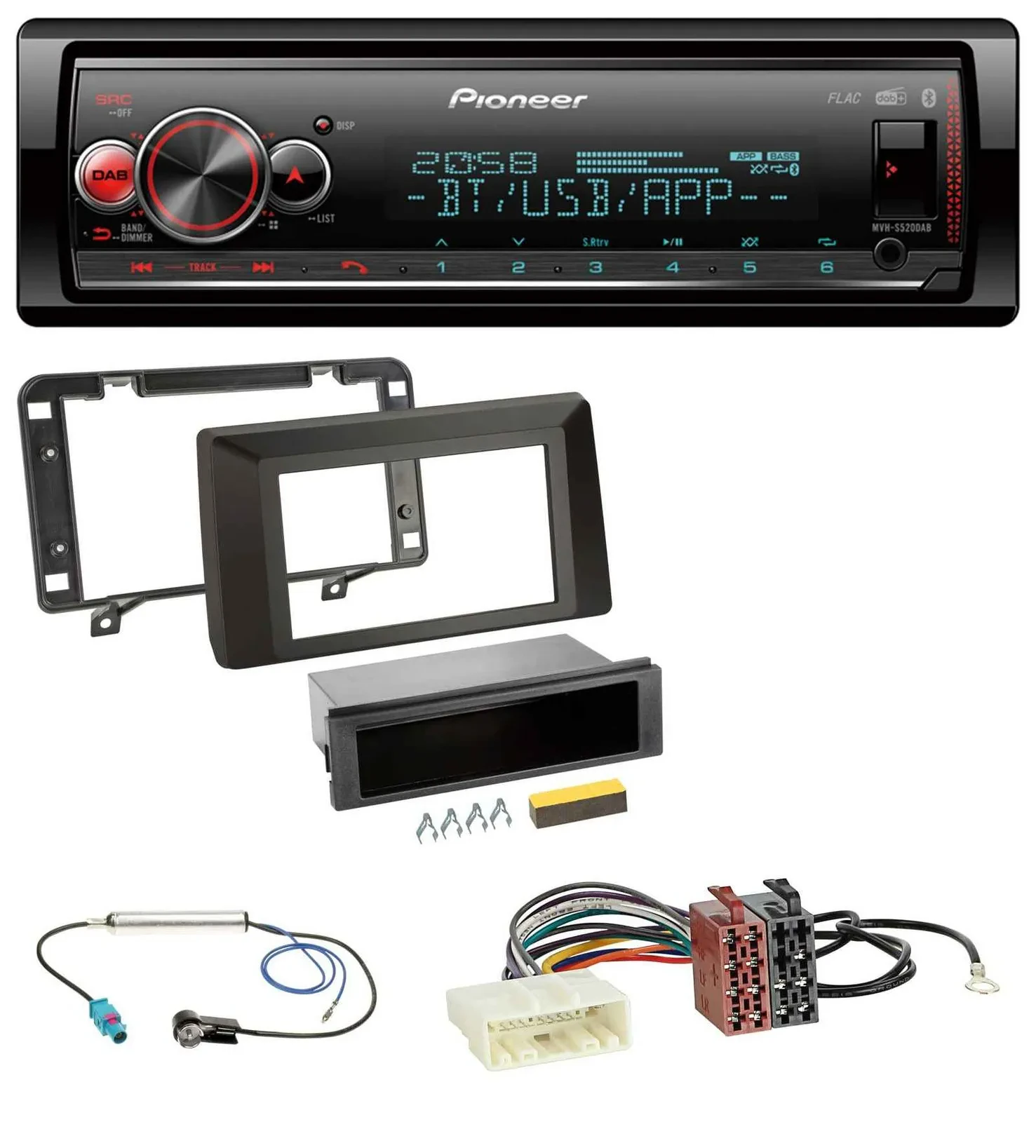 Pioneer Bluetooth USB MP3 DAB Autoradio für Dacia Duster (ab 2021)
