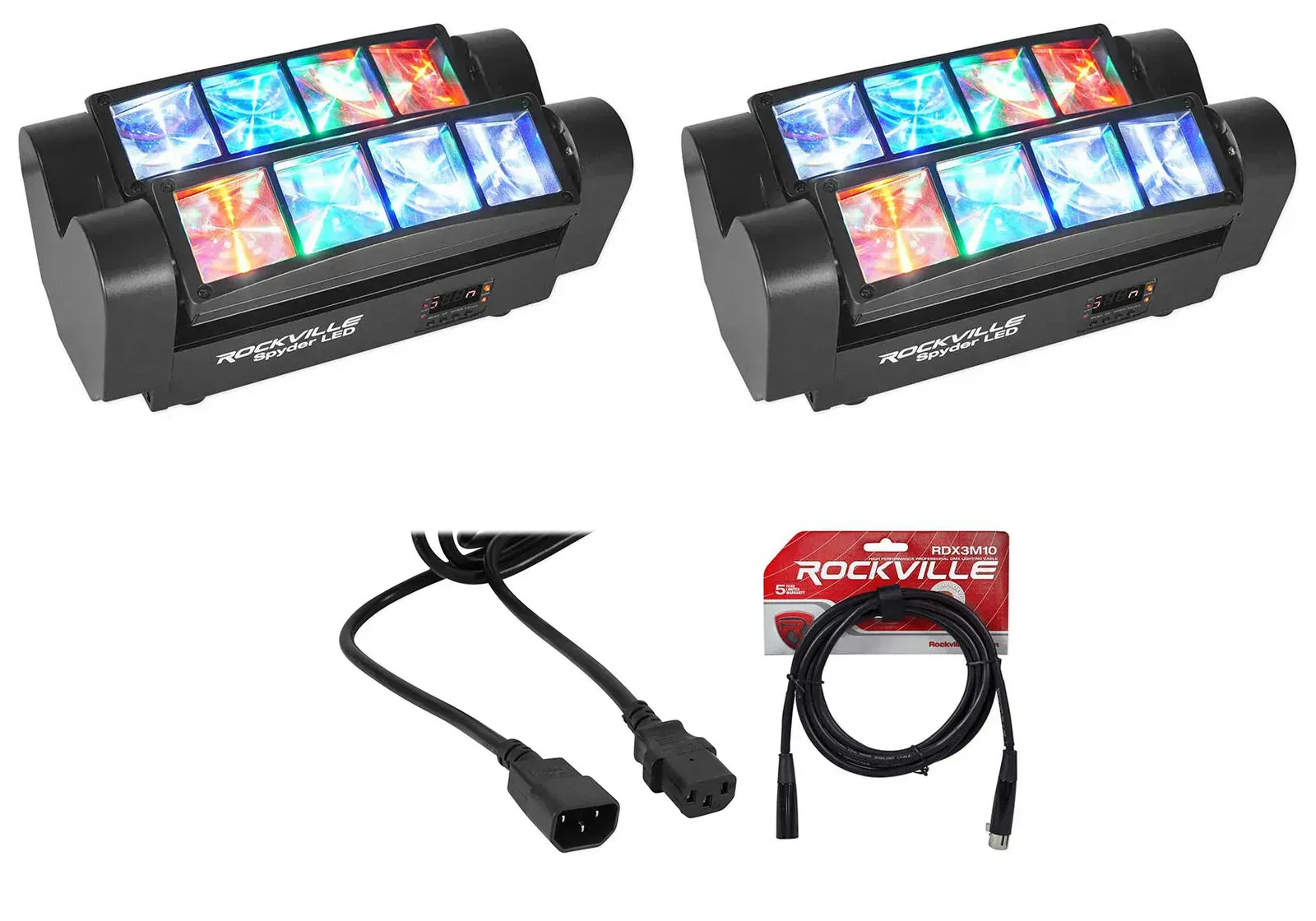 Светодиодный прибор Rockville Spyder с аксессуарами (пара)