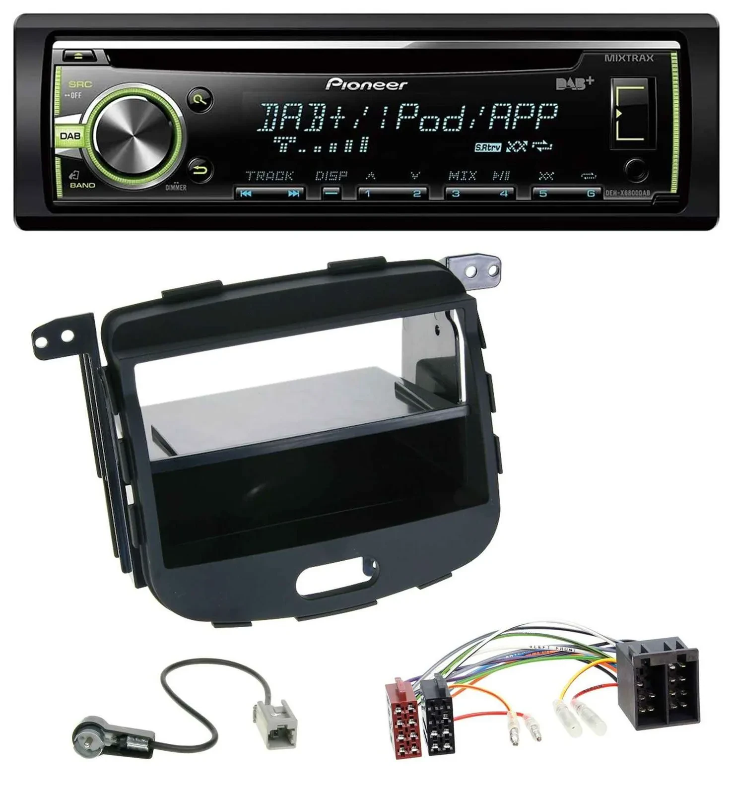Pioneer DAB USB MP3 AUX CD Autoradio für Hyundai i10 2008-2013 Rubber Touch