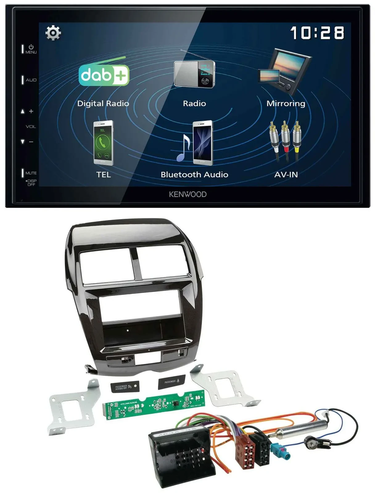 Автомагнитола для Citroen C4, Mitsubishi ASX, Peugeot Kenwood 2DIN Bluetooth MP3 USB DAB