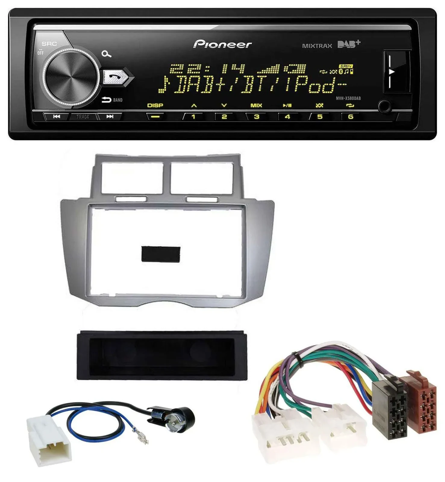 Автомагнитола Pioneer Bluetooth, USB, DAB, MP3 для Toyota Yaris (2007–2011)