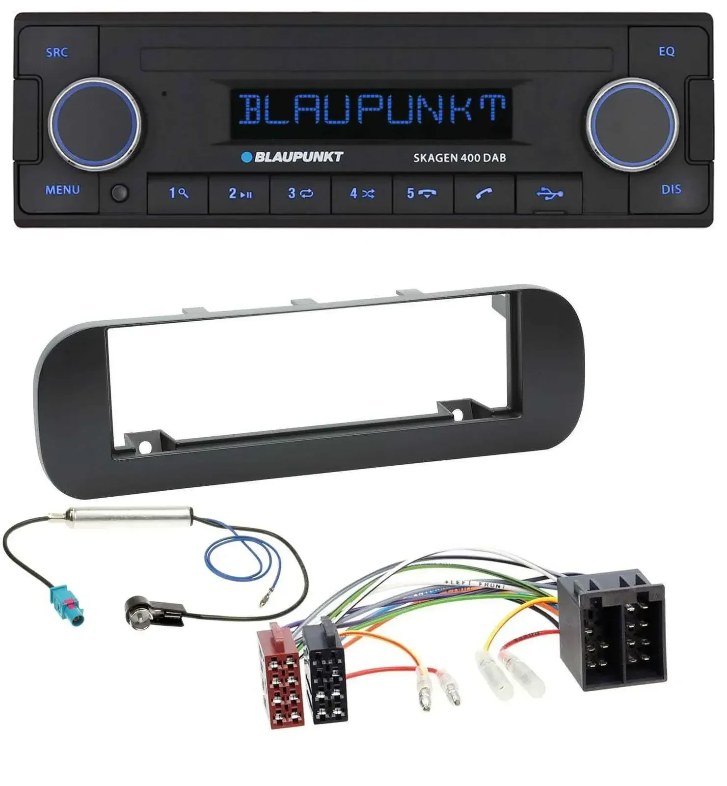 Blaupunkt DAB USB Bluetooth MP3 Autoradio für Fiat Panda (ab 2012) - schwarz