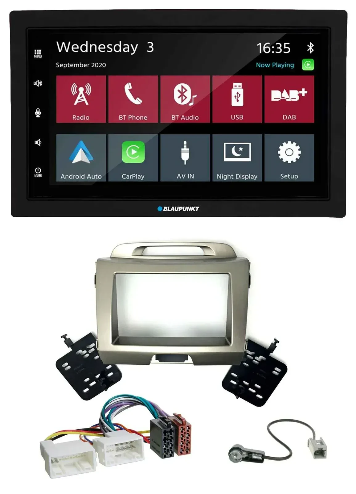 Blaupunkt DAB Bluetooth USB MP3 2DIN Autoradio für Kia Sportage 3 SL 10-15 silbe