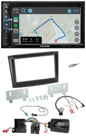 Alpine DAB TMC Bluetooth 2DIN USB Lenkrad Navigation für Fiat Doblo Mini-ISO ab