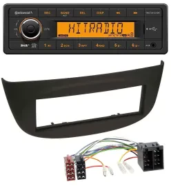 Continental 1DIN DAB MP3 AUX USB Autoradio für Renault Twingo (07-12) schwarz