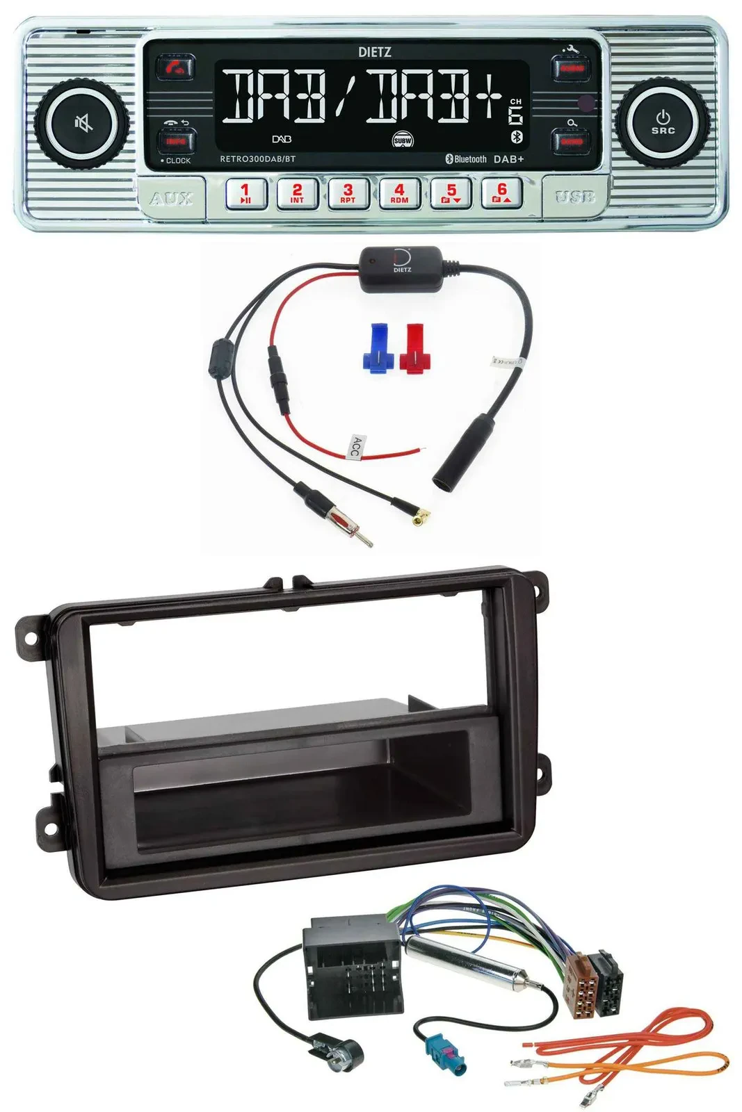 Автомагнитола для Seat Alhambra (с 2010), Leon (2009–2012), Toledo Dietz DAB, USB, MP3, Bluetooth