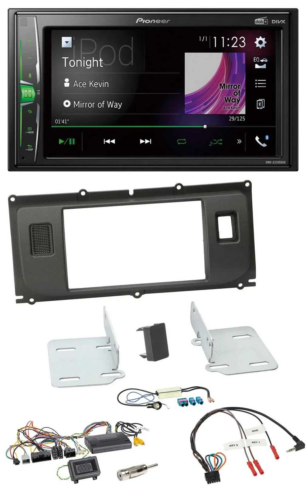 Автомагнитола Pioneer 2DIN DAB USB Bluetooth для Land Rover Evoque (2011–2013), поддержка управления с руля