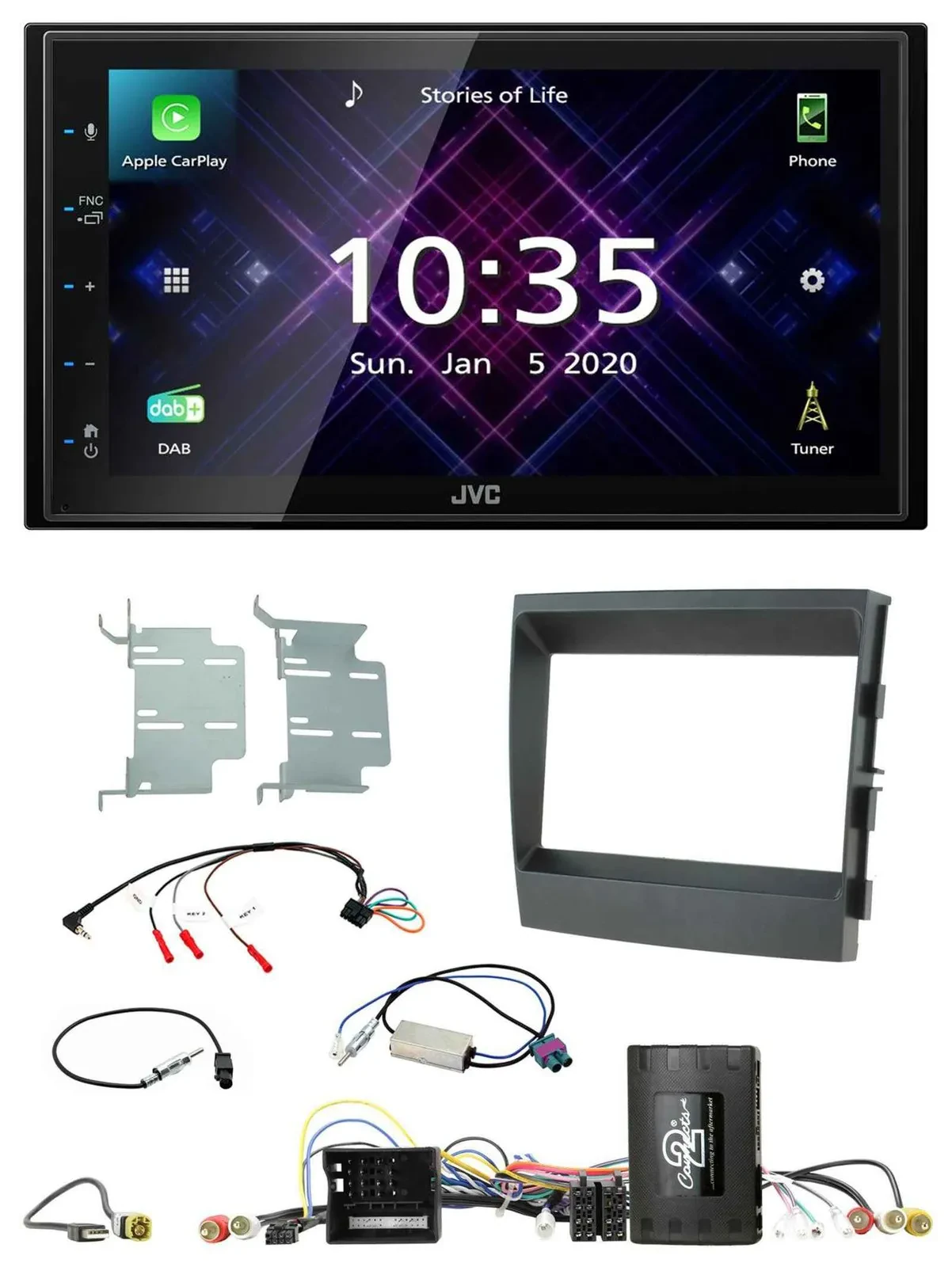 JVC DAB 2DIN Lenkrad Bluetooth USB Autoradio für Porsche Panamera 09-16 Infoadap