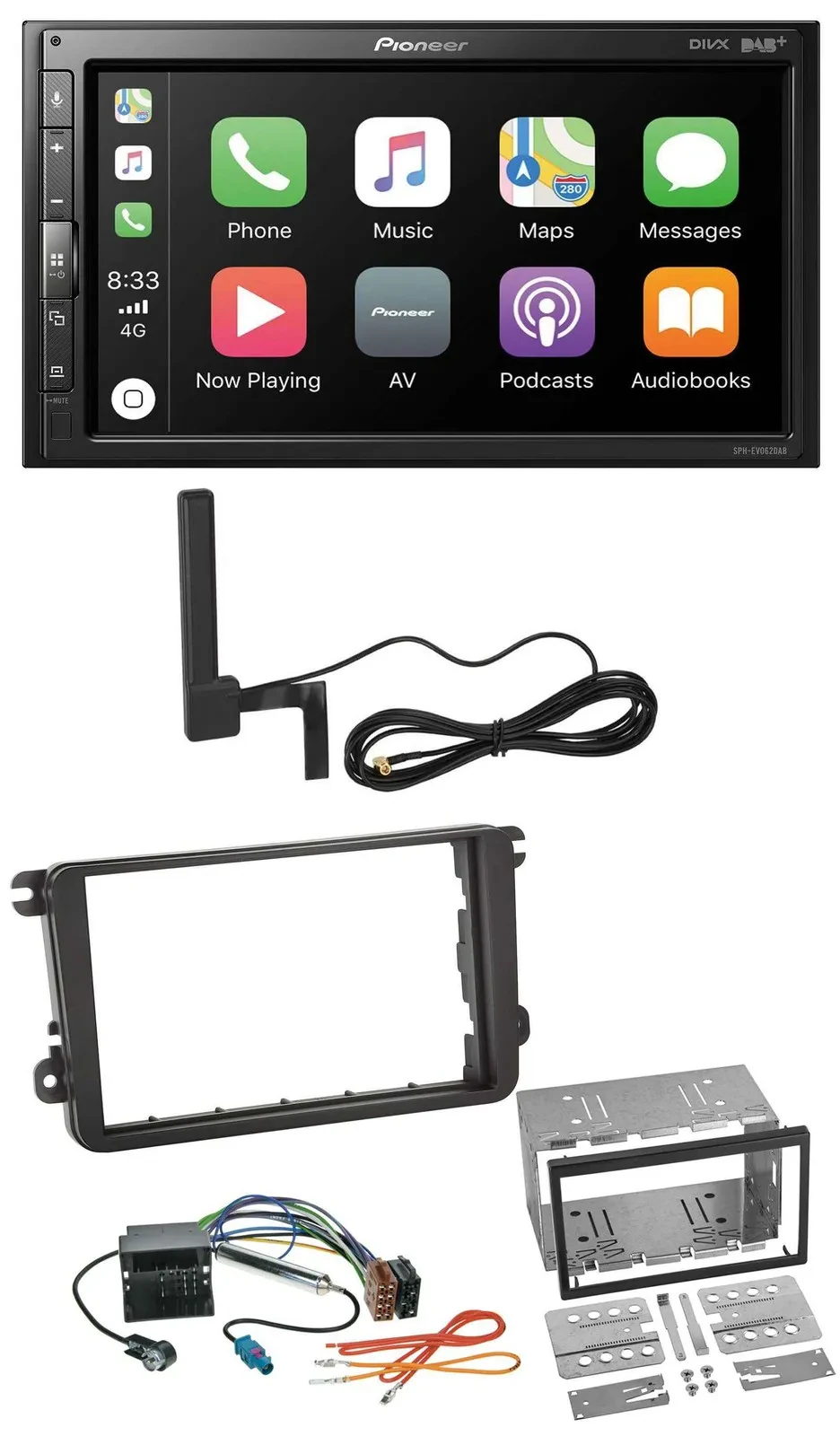 Pioneer USB 2DIN Bluetooth DAB MP3 Autoradio für Seat Alhambra Leon Toledo