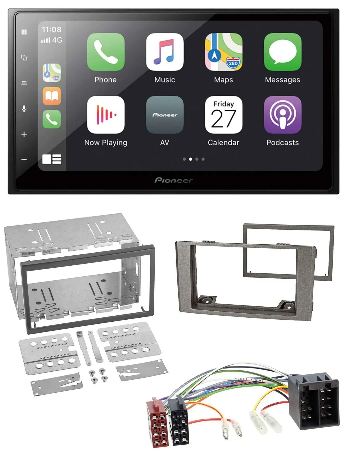 Автомагнитола для Iveco Daily 2006–2014 Pioneer 2DIN, MP3, Bluetooth, DAB, USB, серебристая