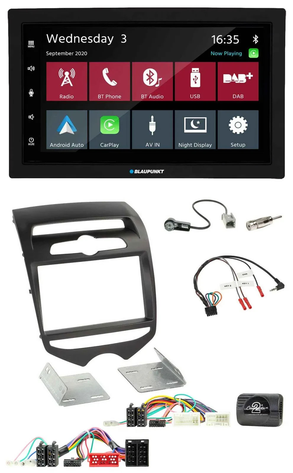 Blaupunkt DAB Bluetooth USB Lenkrad 2DIN Autoradio für Hyundai ix20 ab 2010 man.
