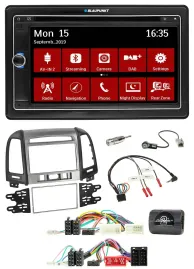 Blaupunkt TMC USB Lenkrad Bluetooth DAB 2DIN Navigation für Hyundai Santa Fe 10-