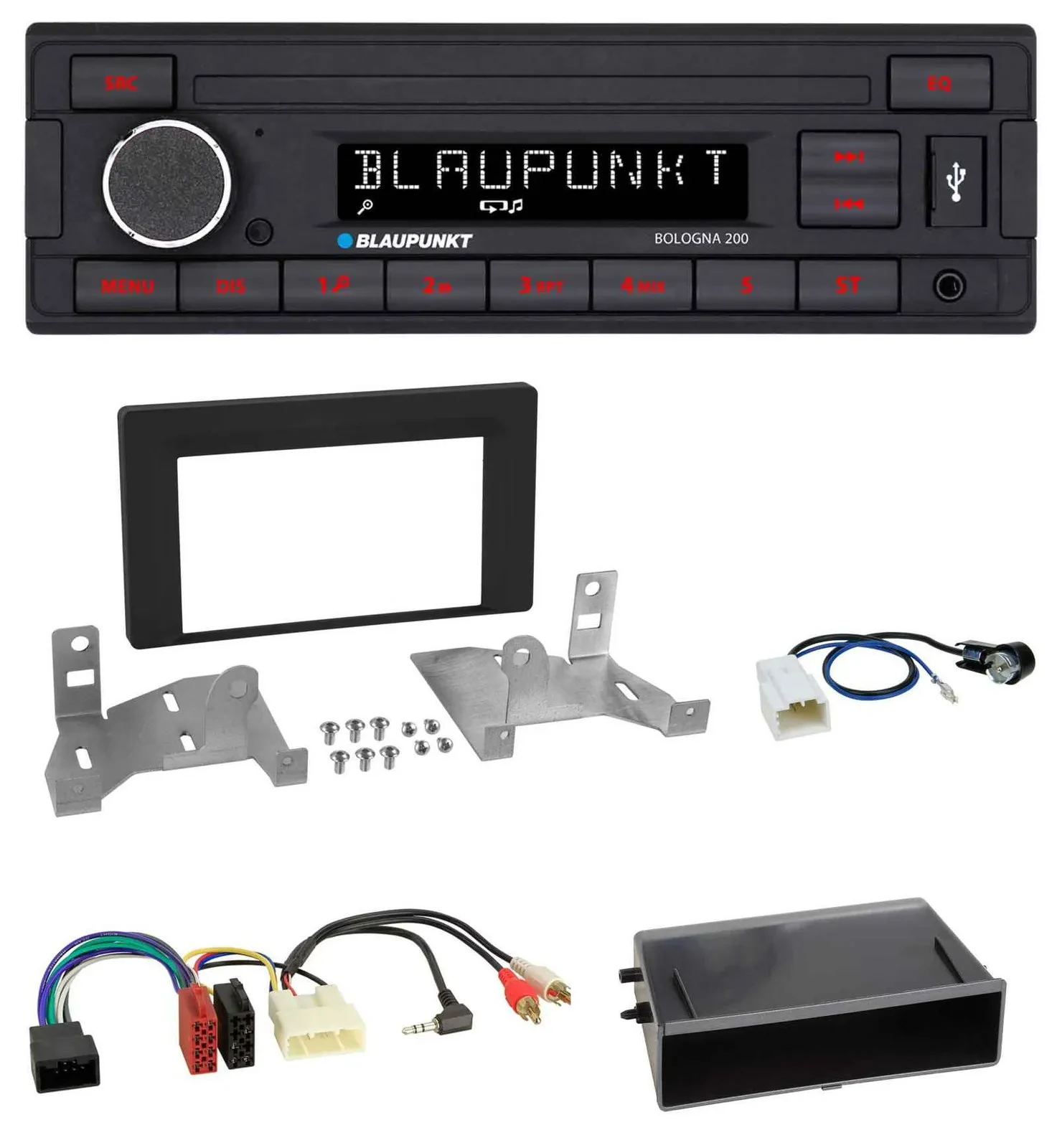 Blaupunkt MP3 AUX USB 1DIN Autoradio für Toyota Aygo AB7 ab 2022 mattschwarz