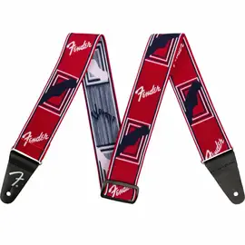 Гитарный ремень Fender WeighLess Monogram Strap Red