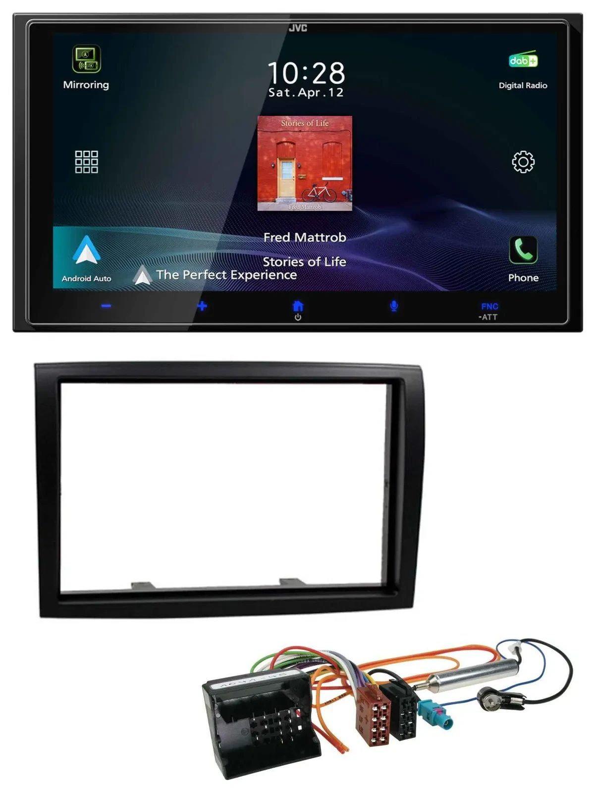 JVC USB Bluetooth 2DIN DAB MP3 Autoradio für Citroen Jumper 06-11 schwarz