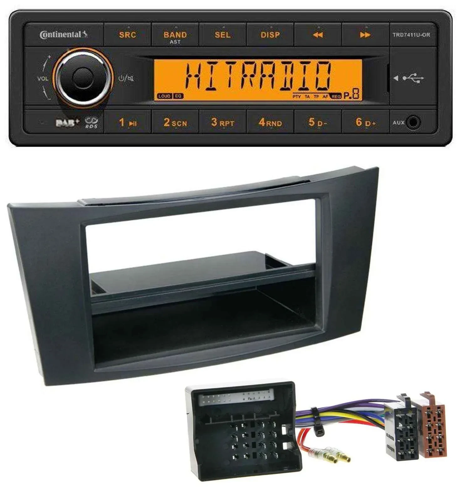 Continental 1DIN DAB MP3 AUX USB Autoradio für Mercedes E-Klasse W211 02-09 Rubb
