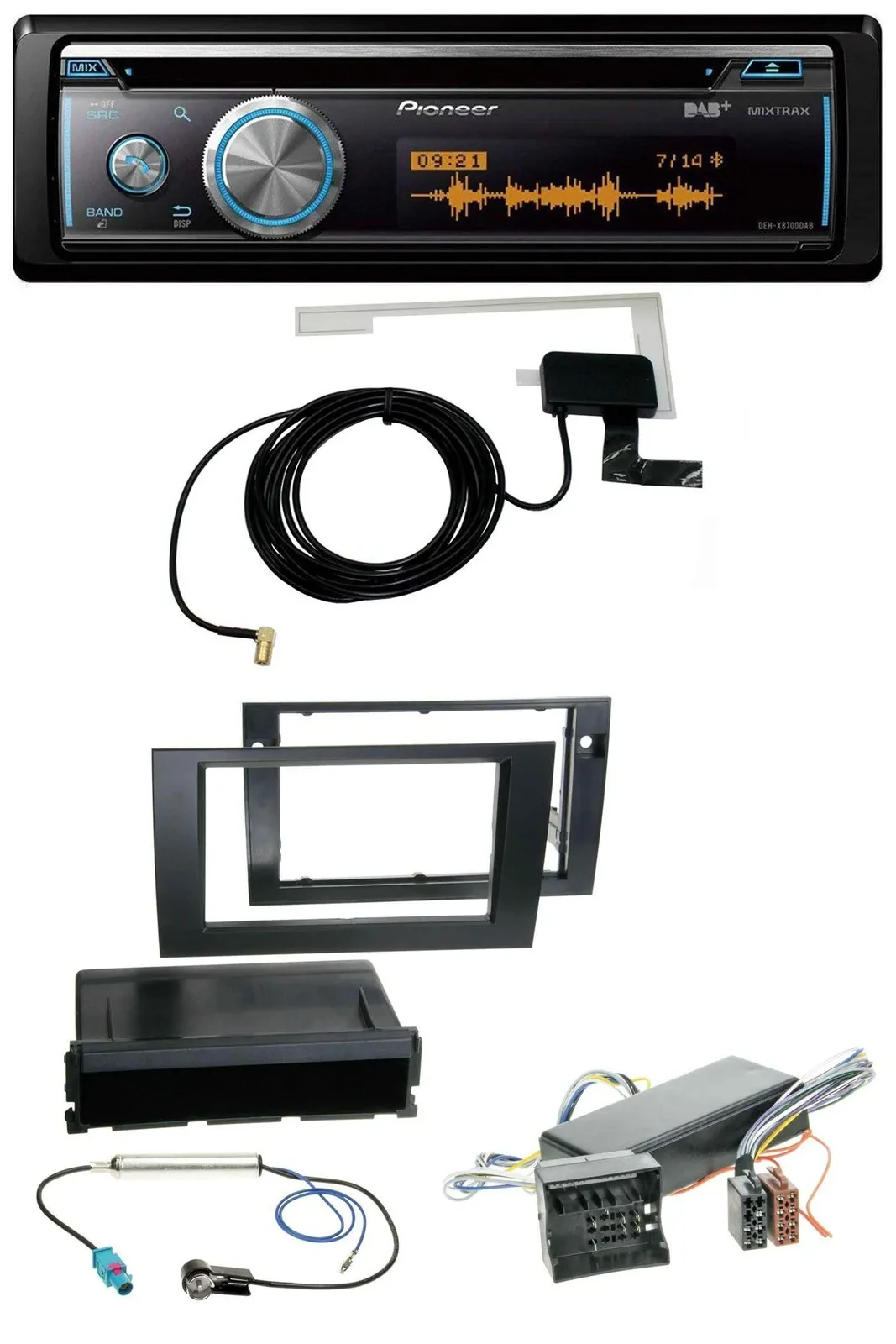 Автомагнитола для Audi A4 (2004–2008, B7) Pioneer Bluetooth, DAB, CD, USB, MP3