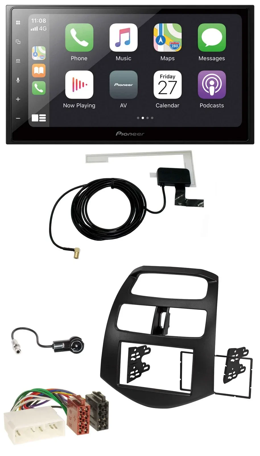 Pioneer USB MP3 2DIN Bluetooth DAB Autoradio für Chevrolet Spark KLM 2012-2013