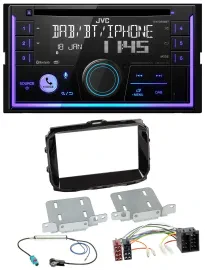 Автомагнитола для Alfa Romeo JVC 2-DIN, CD, USB, DAB, Bluetooth, черный глянцевый