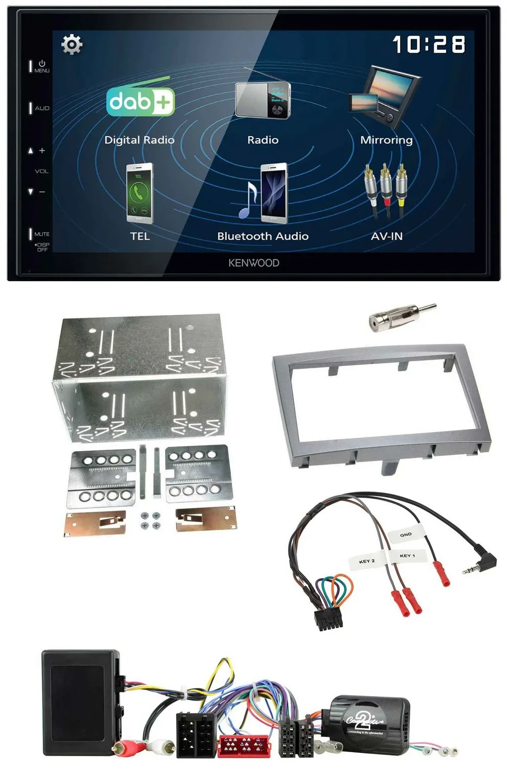 Kenwood 2DIN Bluetooth Lenkrad USB DAB Autoradio für Porsche 911 Boxster Cayman