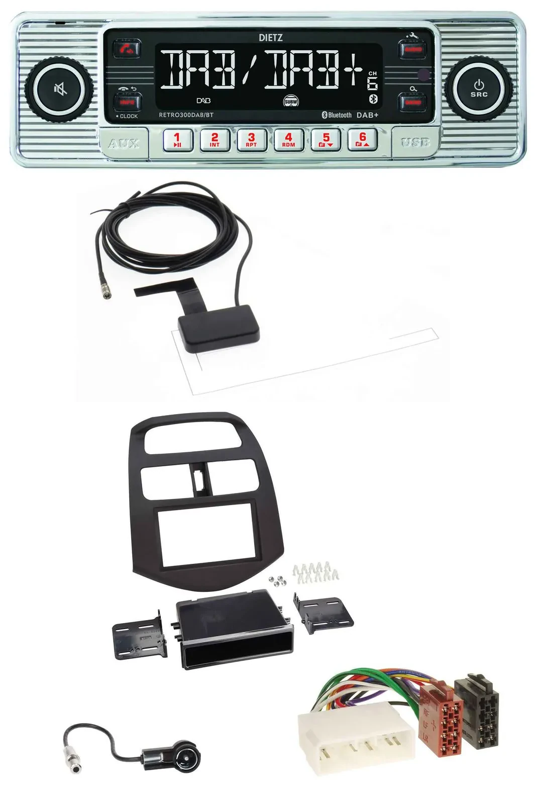 Dietz Bluetooth USB MP3 DAB Autoradio für Chevrolet Spark (KLM 2012-2013)