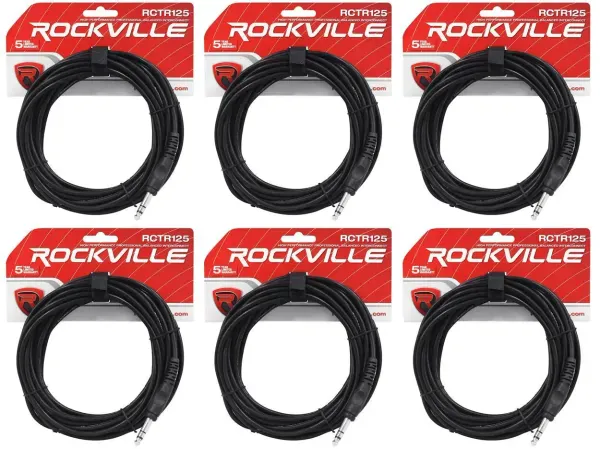 Коммутационный кабель Rockville RCTR125B Black 7.6 м (6 штук)