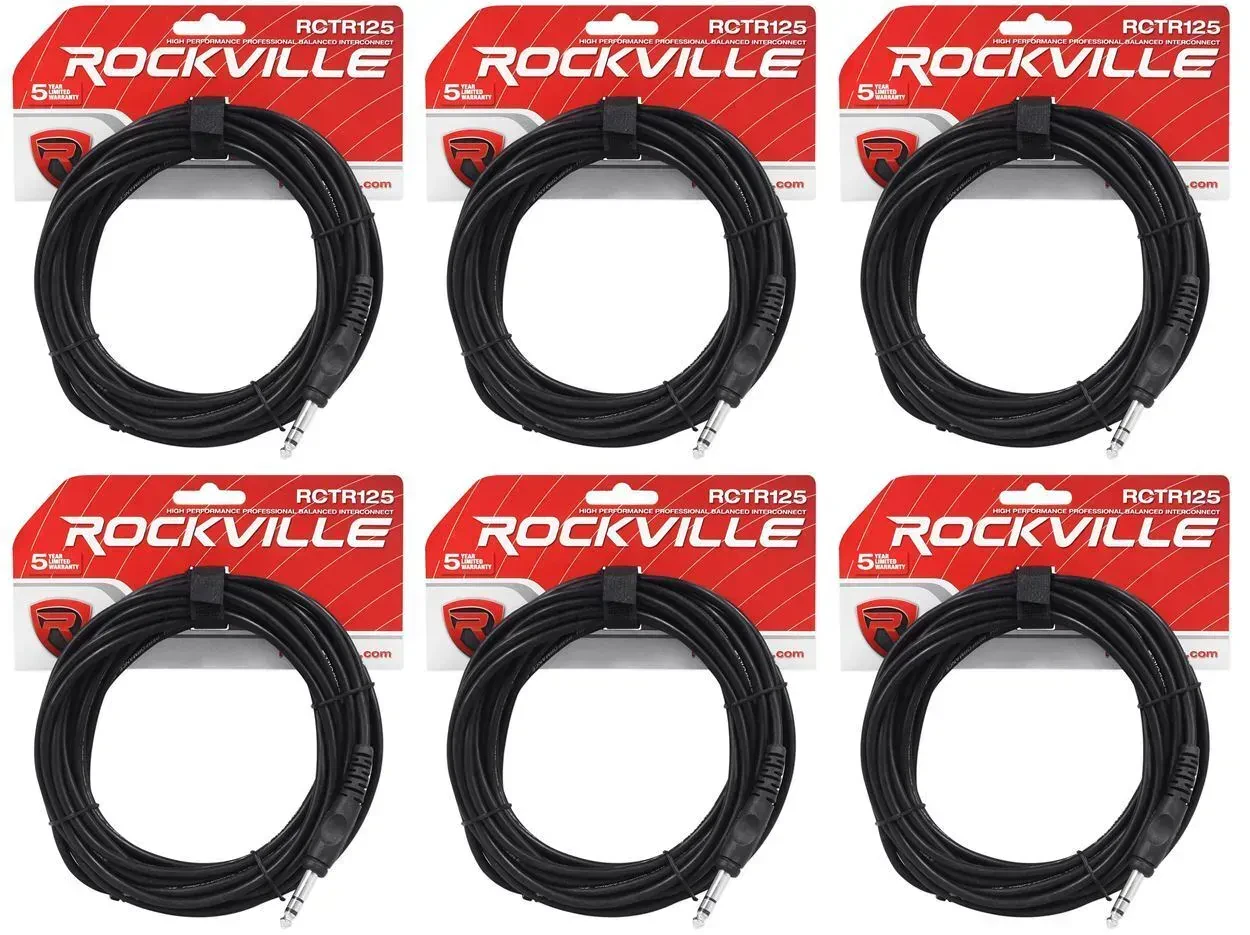 Коммутационный кабель Rockville RCTR125B Black 7.6 м (6 штук)