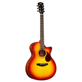 Электроакустическая гитара KEPMA F0E-GA Top Gloss Cherry Sunburst вишневый санберст, в комплекте чехол