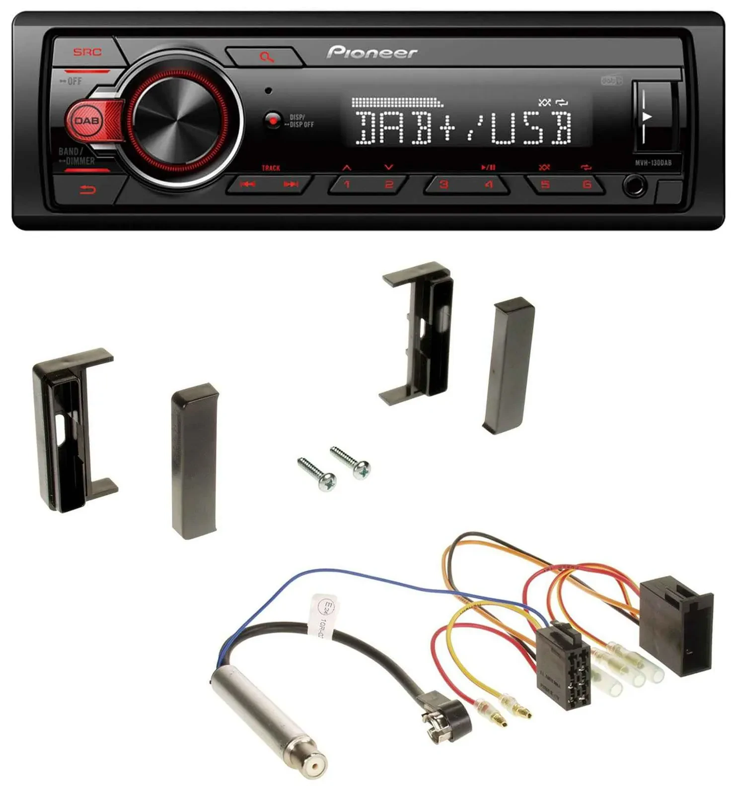 Pioneer MP3 1DIN DAB USB AUX Autoradio für Audi TT (1998-2006) - ISO