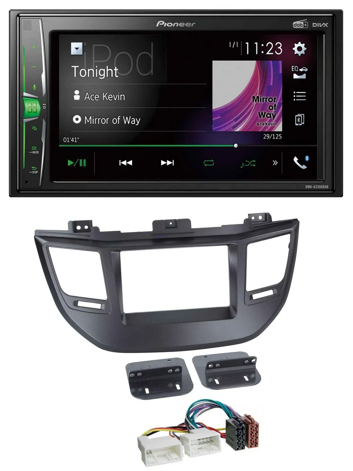 Pioneer 2DIN MP3 DAB USB Bluetooth Autoradio für Hyundai Tucson ab 15 schwarz