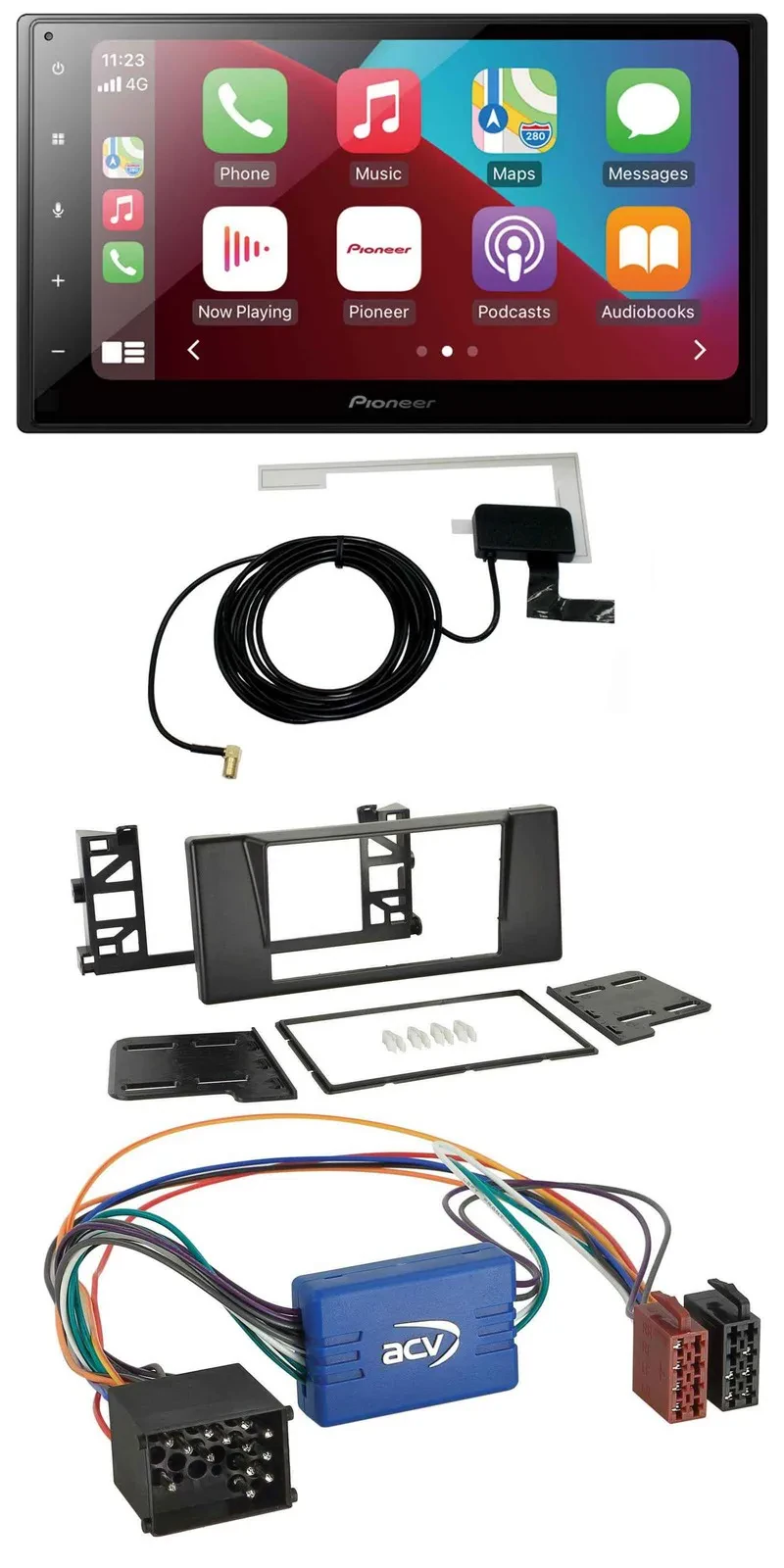 Pioneer USB Bluetooth DAB MP3 2DIN Autoradio für BMW X5 E53 5er E39 Rundpin Akti