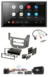 Pioneer USB 2DIN DAB Lenkrad Bluetooth Autoradio für Honda Jazz ab 2014 silber