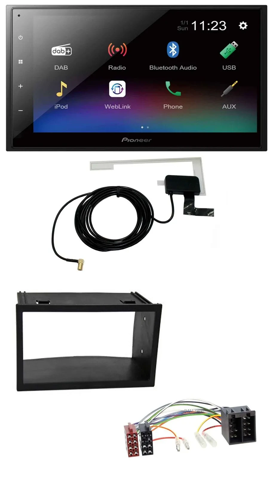 Автомагнитола Pioneer 2DIN, DAB, Bluetooth, USB для VW Golf 4/Polo/T4/Fox/Passat