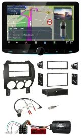 Kenwood Bluetooth DAB TMC 2DIN Lenkrad USB Navigation für Mazda 2 2007-2014