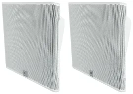 Pair JBL SLP14/T-WH Sleek Low-Profile On Wall Mount 4" 70v Commercial Speakers