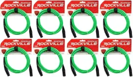 Микрофонный кабель Rockville RCXFM10P-G Green 3 м (8 штук)